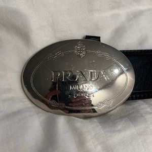 Prada silver buckle belt
